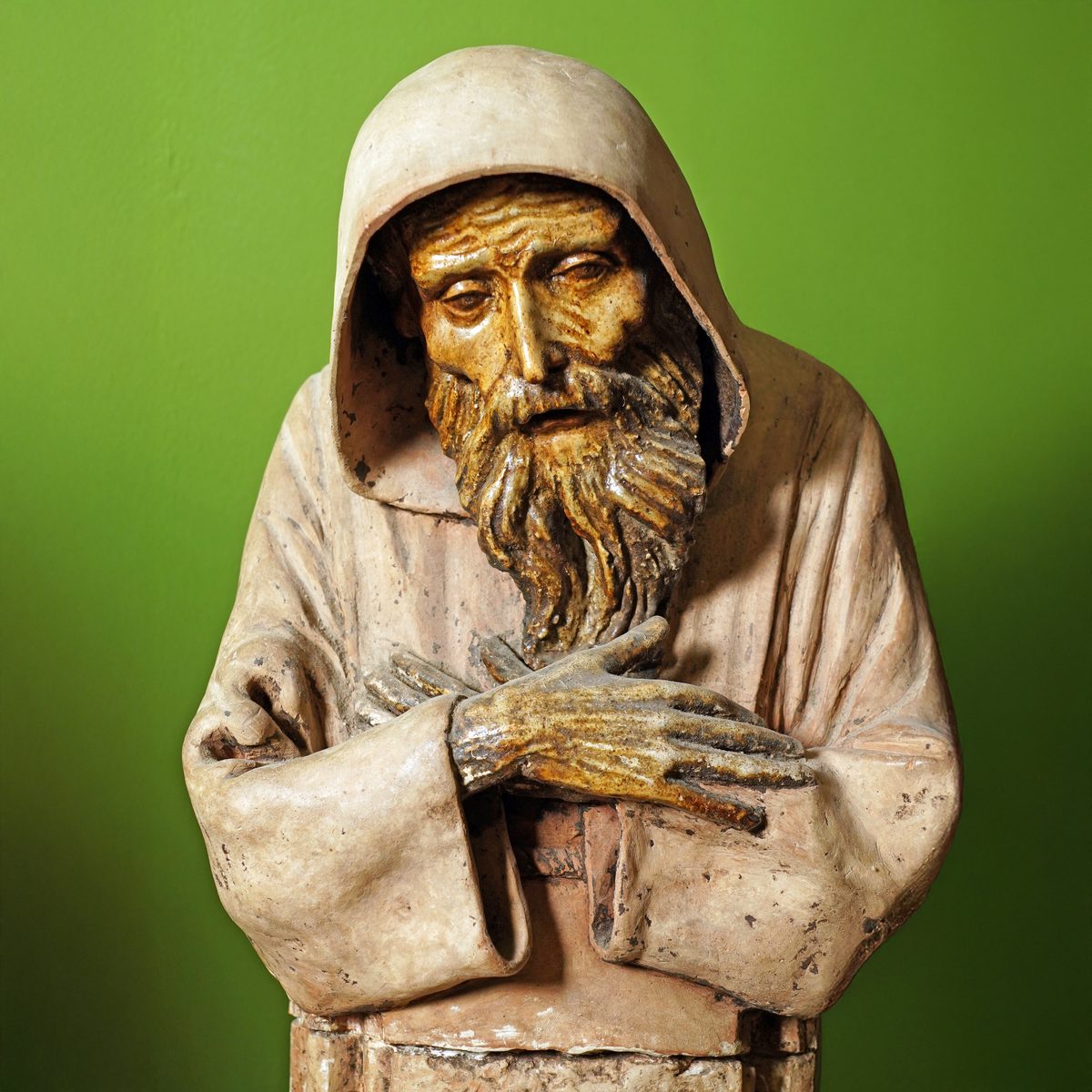 Busto di San Francesco di Paola in terracotta